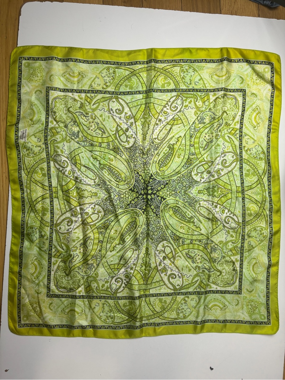 Liberty of London Green Paisley Silk Scarf